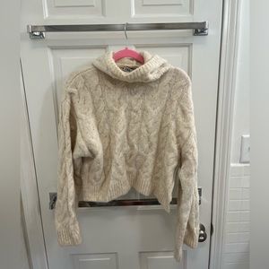 ZARA cable knit hooded sweater size M
